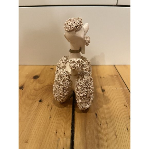 Vintage Pink Porcelain Spaghetti Picky Poodle Figurine MCM With Polkadot Bow Tie - Picture 6 of 8